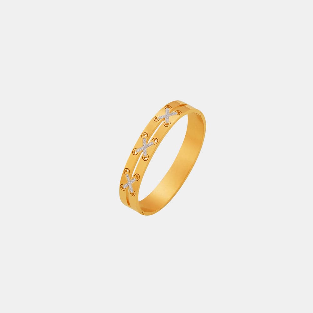 18K Gold-Plated Czech Diamond Bracelet - Trendsi