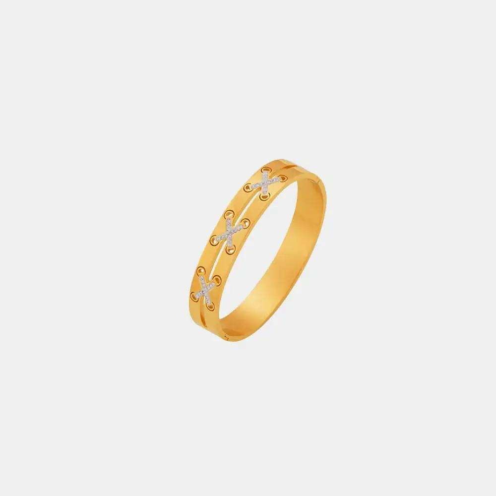 18K Gold-Plated Czech Diamond Bracelet - Trendsi - Flyclothing LLC