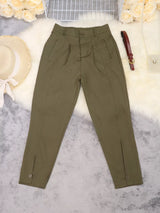 High-Waisted Pleated Pants - Trendsi - Flyclothing LLC