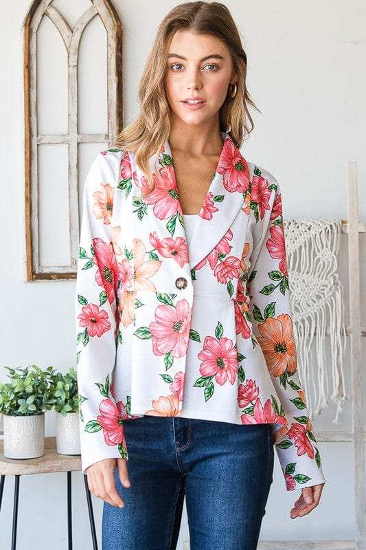 Heimish Full Size Multi Color Floral Blazers with Tunic Plus Size - Trendsi - Flyclothing LLC