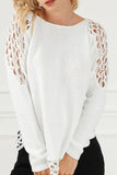 Scoop Neck Hollow Out Sweater - Trendsi