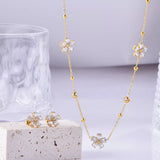 18K Gold-Plated Flower Jewelry Set - Trendsi - Flyclothing LLC