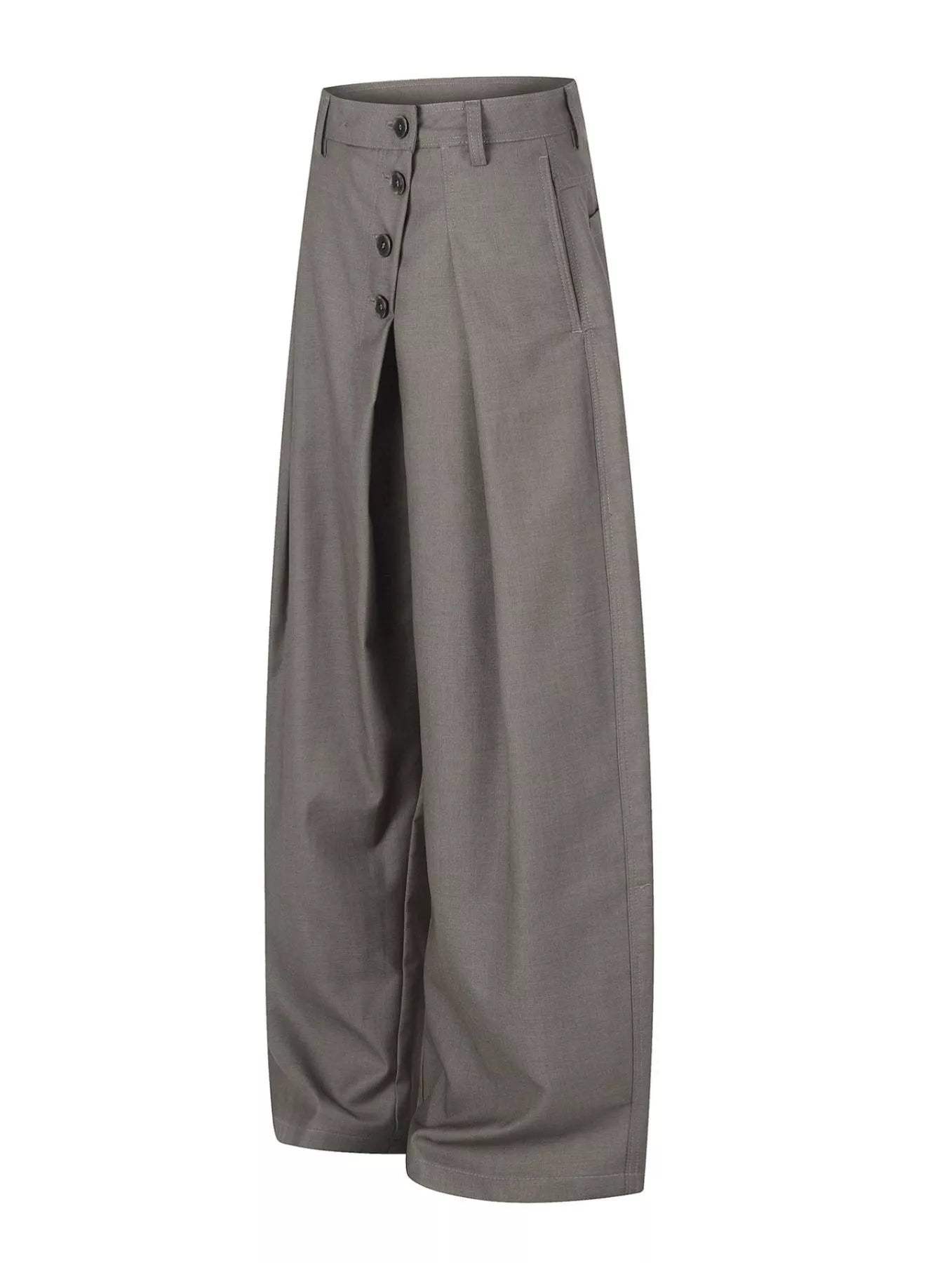 Men's Asymmetrical Button Wide-Leg Pants - Trendsi - Flyclothing LLC