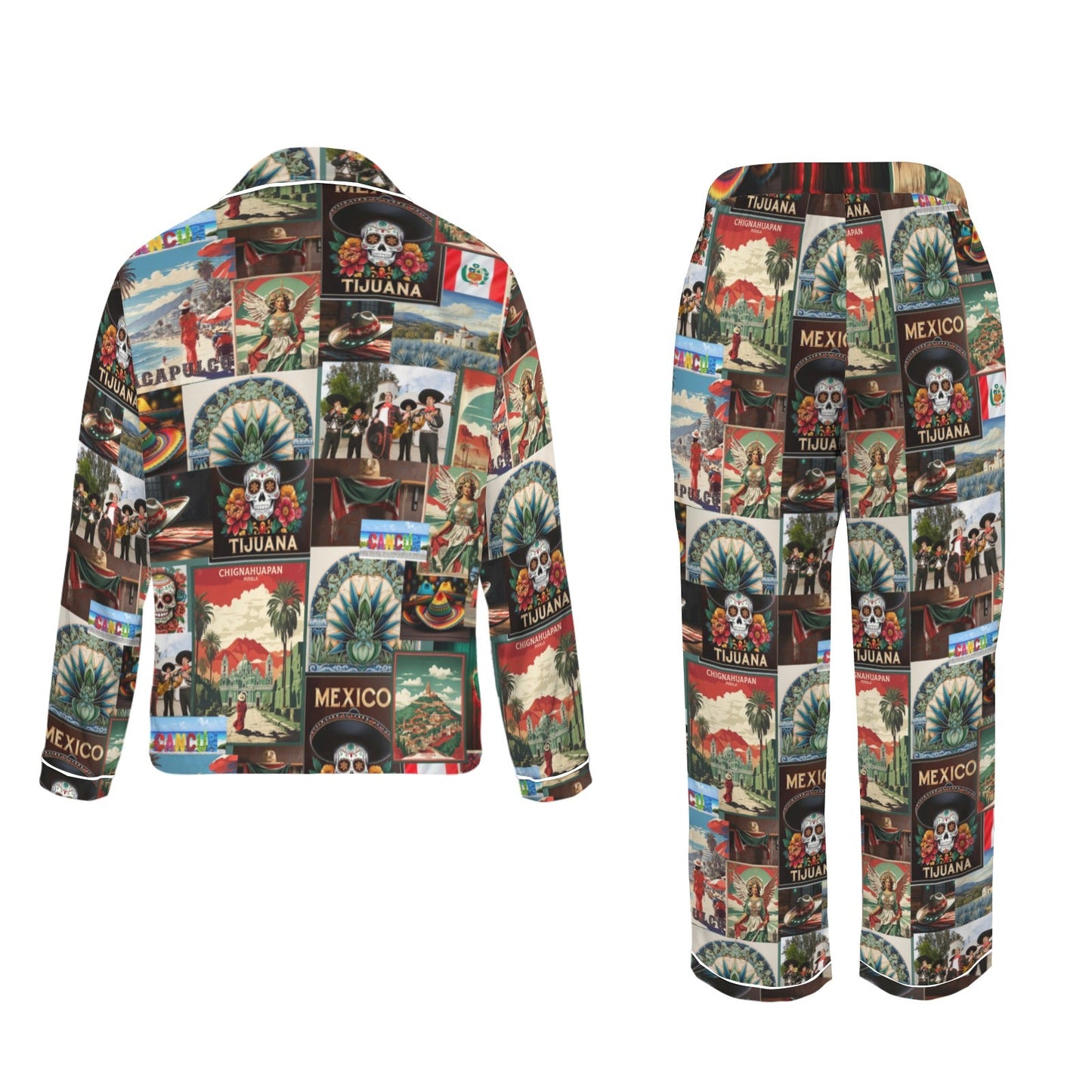 Baha Ranch Colores De Mexico Destination Mexico Satin Pajamas