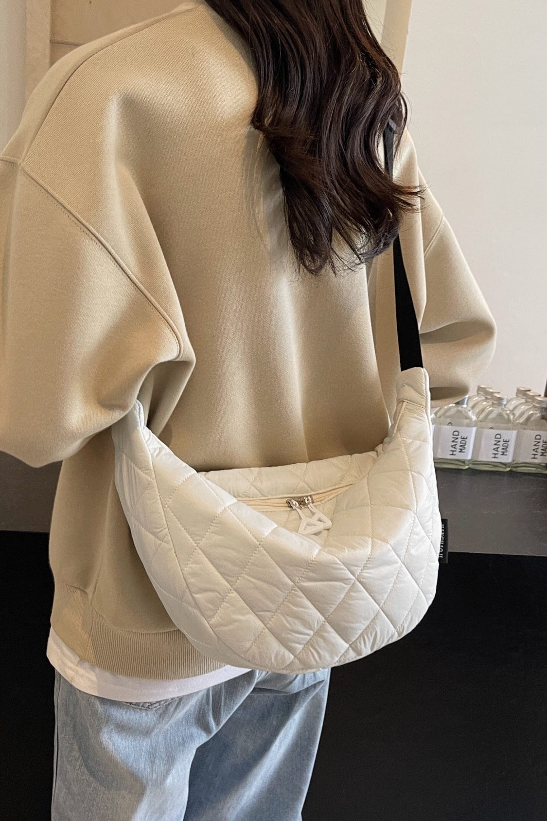 Quilted Adjustable Strap Crossbody Bag - Trendsi