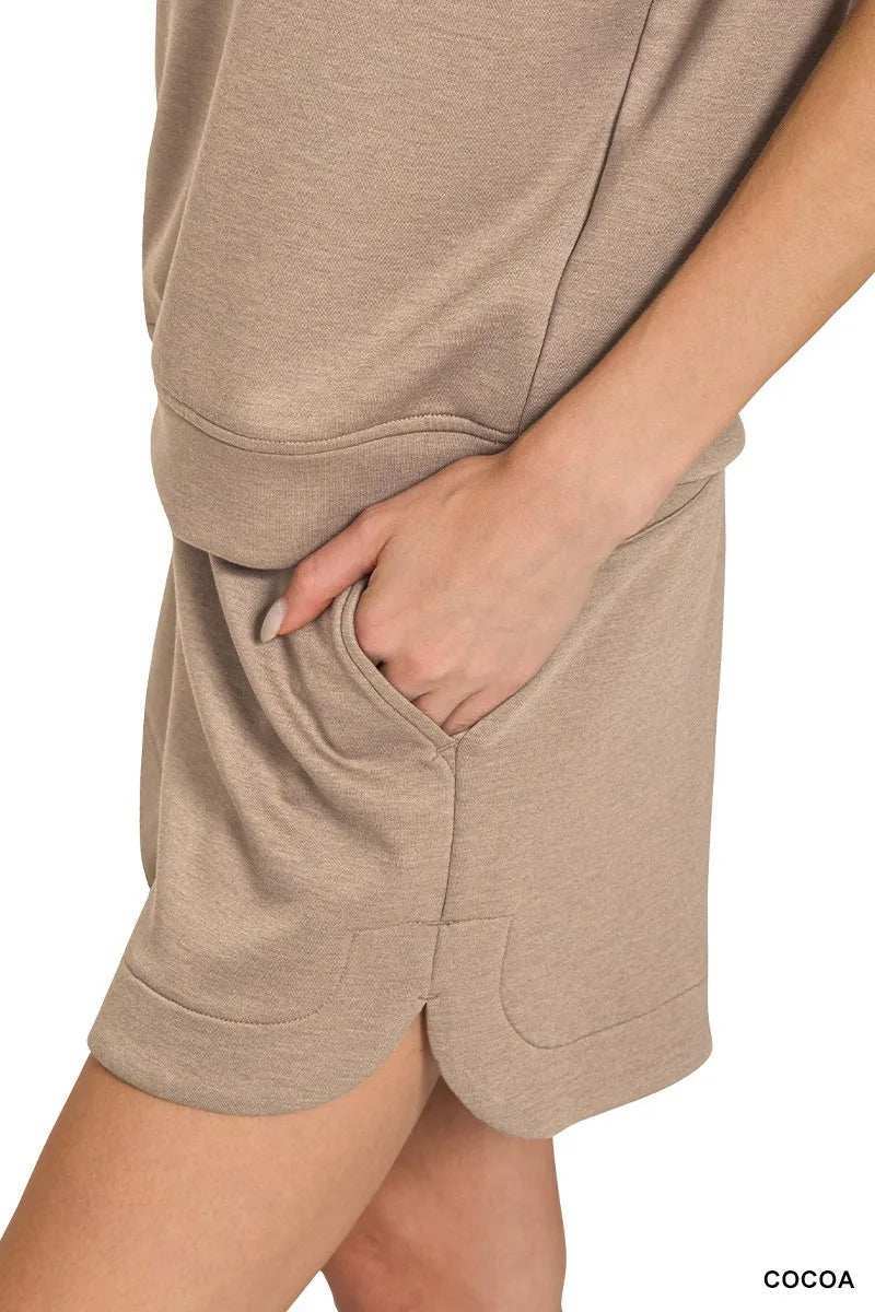 Zenana Scuba Short Sleeve Top & Shorts Set - Trendsi - Flyclothing LLC