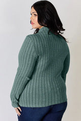 Basic Bae Full Size Ribbed Mock Neck Long Sleeve T-Shirt - ShopBasicbae - Flyclothing LLC