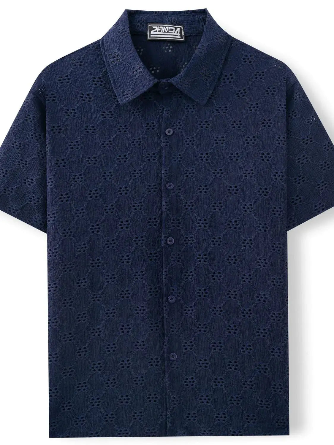 Men's Plus Size Button Down Short Sleeve Shirt - Trendsi - Flyclothing LLC