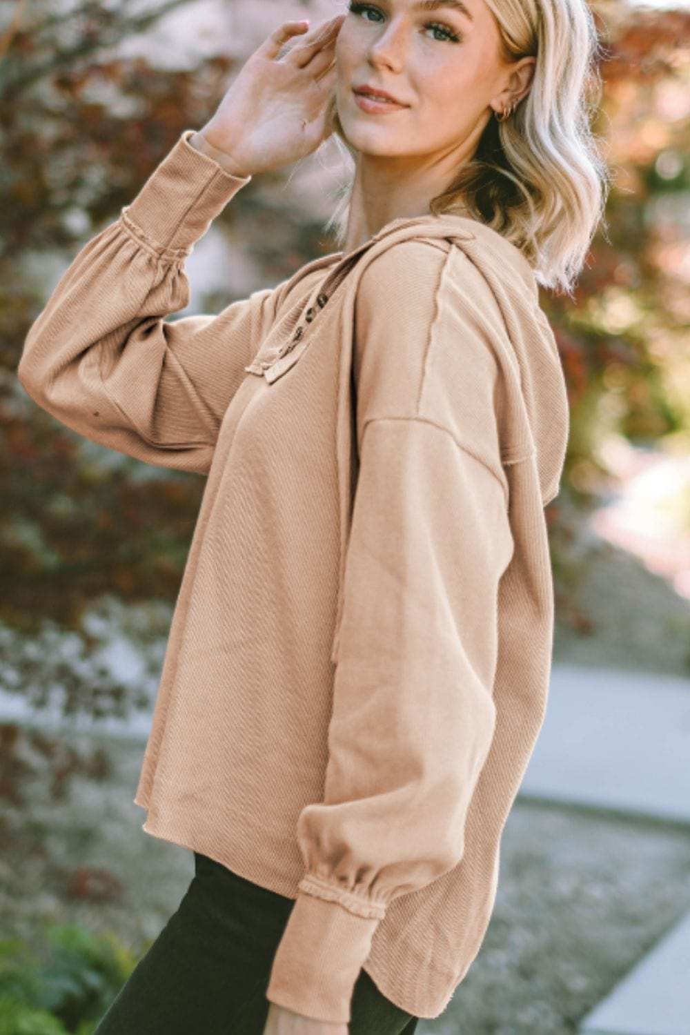 Drawstring Long Sleeve Hoodie - Trendsi - Flyclothing LLC