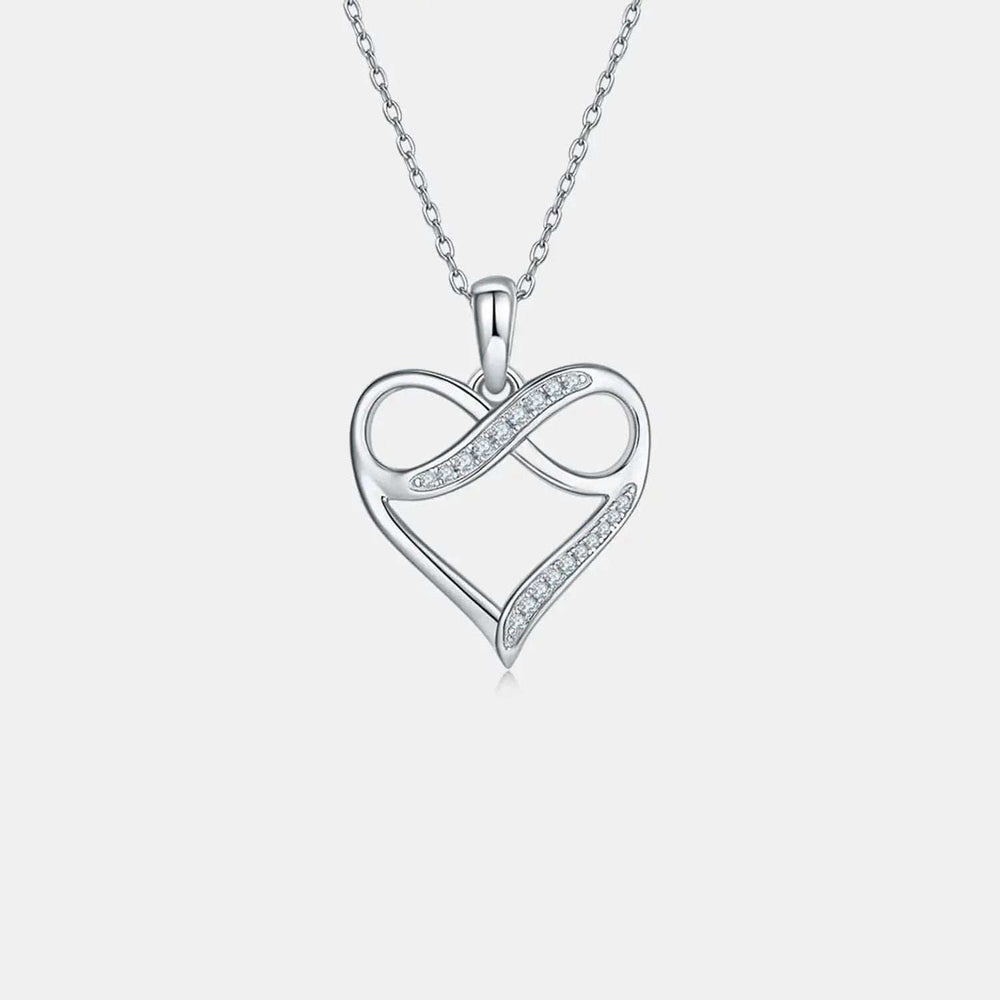 Moissanite 925 Sterling Silver Heart Necklace - Trendsi - Flyclothing LLC