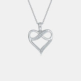 Moissanite 925 Sterling Silver Heart Necklace - Trendsi