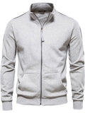 Men's Zip Up Long Sleeve Sweatshirt - Trendsi