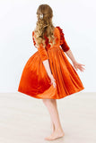 Pumpkin Spice Velvet Ruffle Twirl Dress - Mila & Rose ® - Flyclothing LLC