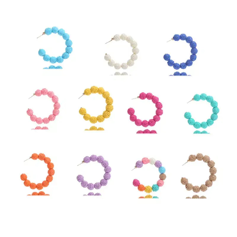 Raffia Grass C-Hoop Earrings - Trendsi - Flyclothing LLC