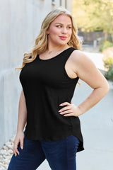 Basic Bae Full Size Round Neck Curved Hem Tank - ShopBasicbae - Flyclothing LLC