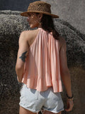 Ruched Peplum Round Neck Tank - Trendsi - Flyclothing LLC