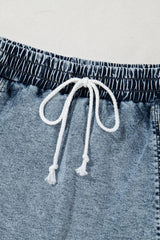 Drawstring High Waist Pocketed Denim Shorts - Trendsi - Flyclothing LLC