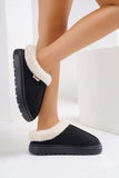 Furry Round Toe Platform Slippers - Trendsi - Flyclothing LLC