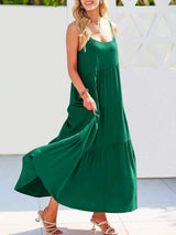 Full Size Ruched Tiered Spaghetti Strap Dress - Trendsi - Flyclothing LLC