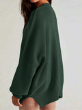 Round Neck Long Sleeve Sweater - Trendsi - Flyclothing LLC