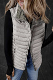 Pocketed Zip Up Vest Coat - Trendsi - Flyclothing LLC