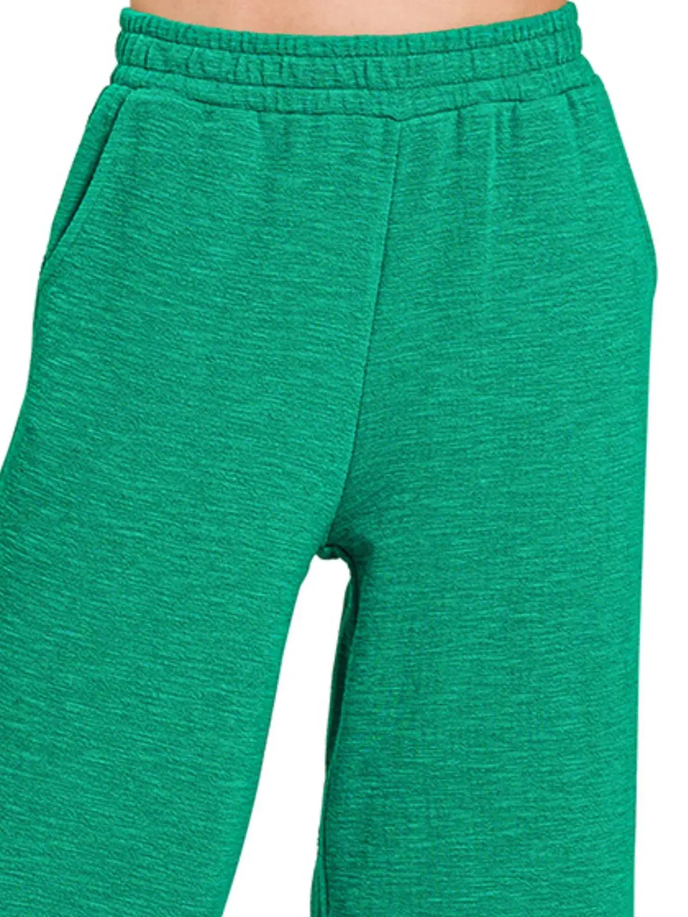 Zenana Cotton Slub Wide Leg Pants - Trendsi - Flyclothing LLC
