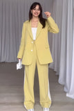 Side Striped Long Sleeve Blazer and Pants Set - Trendsi