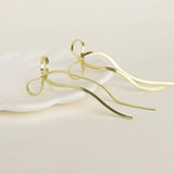 Stainless Steel Bow Bar Earrings - Trendsi