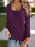 Full Size Scoop Neck Long Sleeve T-Shirt - Trendsi - Flyclothing LLC