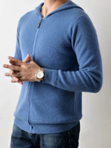 Men's Plus Size Zip Up Long Sleeve Hooded Cardigan - Trendsi - Flyclothing LLC