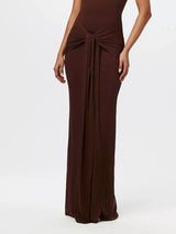 Sleeveless Mock Neck Knot Front Maxi Dress - Trendsi - Flyclothing LLC
