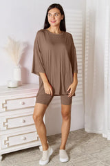 Basic Bae Full Size Soft Rayon Three-Quarter Sleeve Top and Shorts Set - ShopBasicbae - Flyclothing LLC