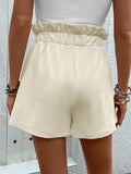 Paperbag Waist Shorts with Pockets - Trendsi