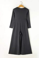 Pocketed Long Sleeve Wide Leg Jumpsuit - Trendsi - Flyclothing LLC