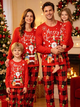 Family Matching Christmas Pajama Set with Santa and Plaid Print - Trendsi - Flyclothing LLC
