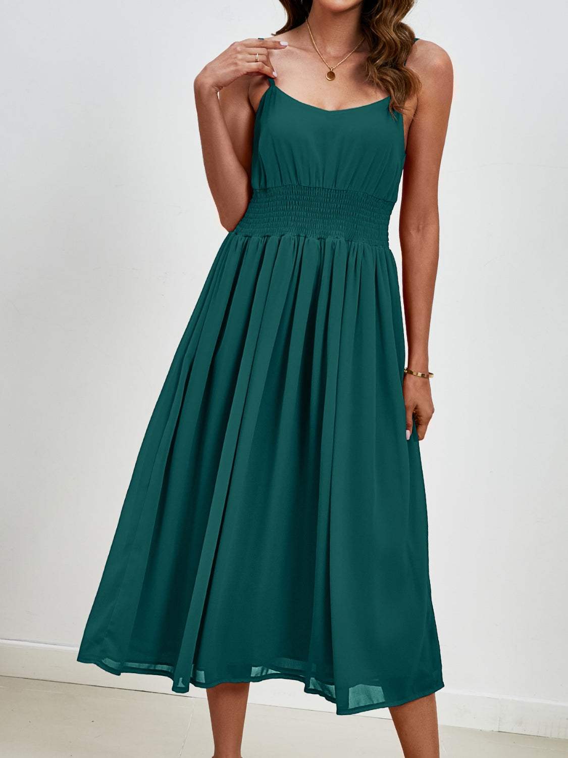 Scoop Neck Midi Cami Dress - Trendsi - Flyclothing LLC