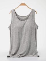 Scoop Neck Wide Strap Tank - Trendsi - Flyclothing LLC
