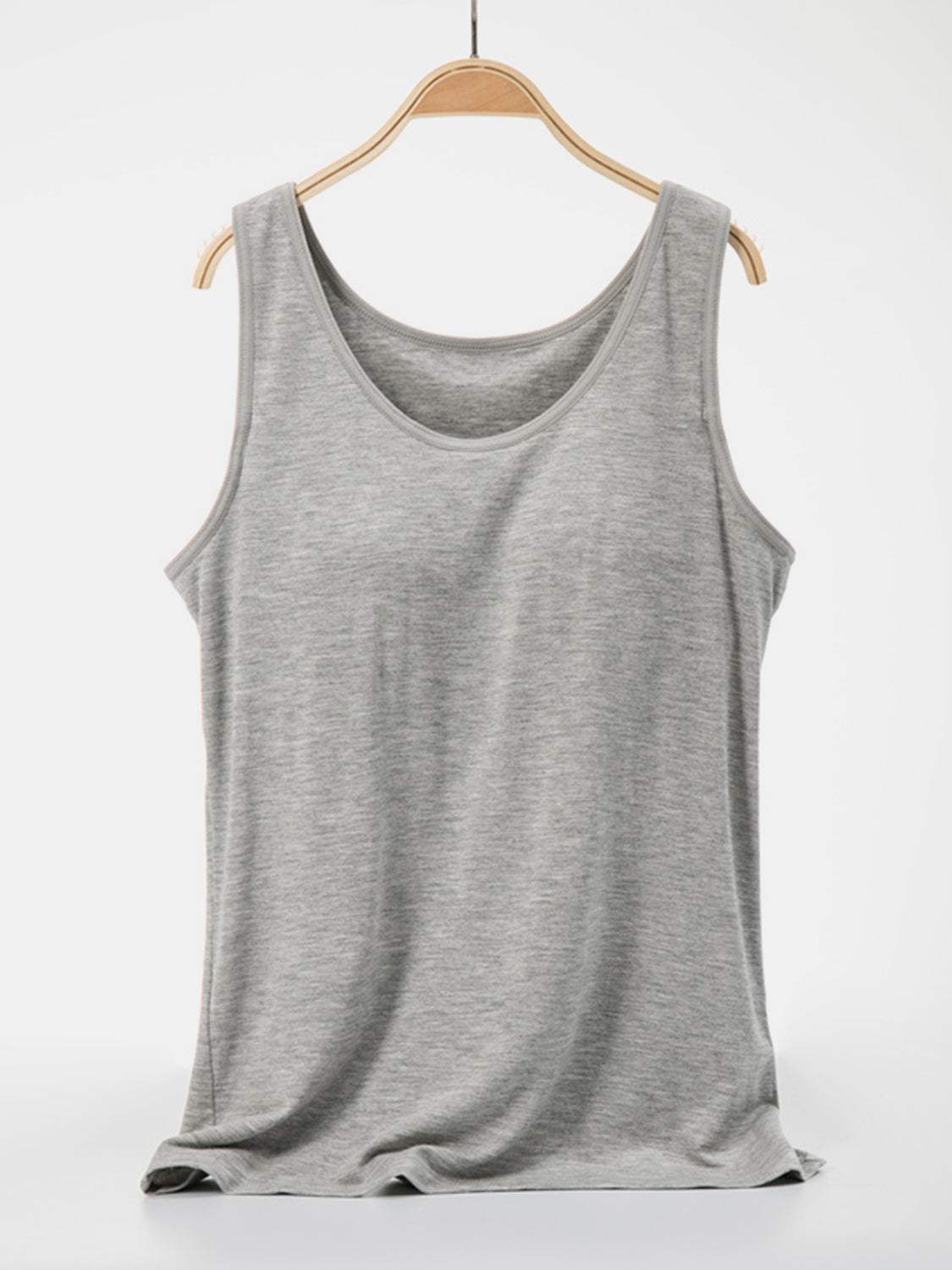 Scoop Neck Wide Strap Tank - Trendsi - Flyclothing LLC