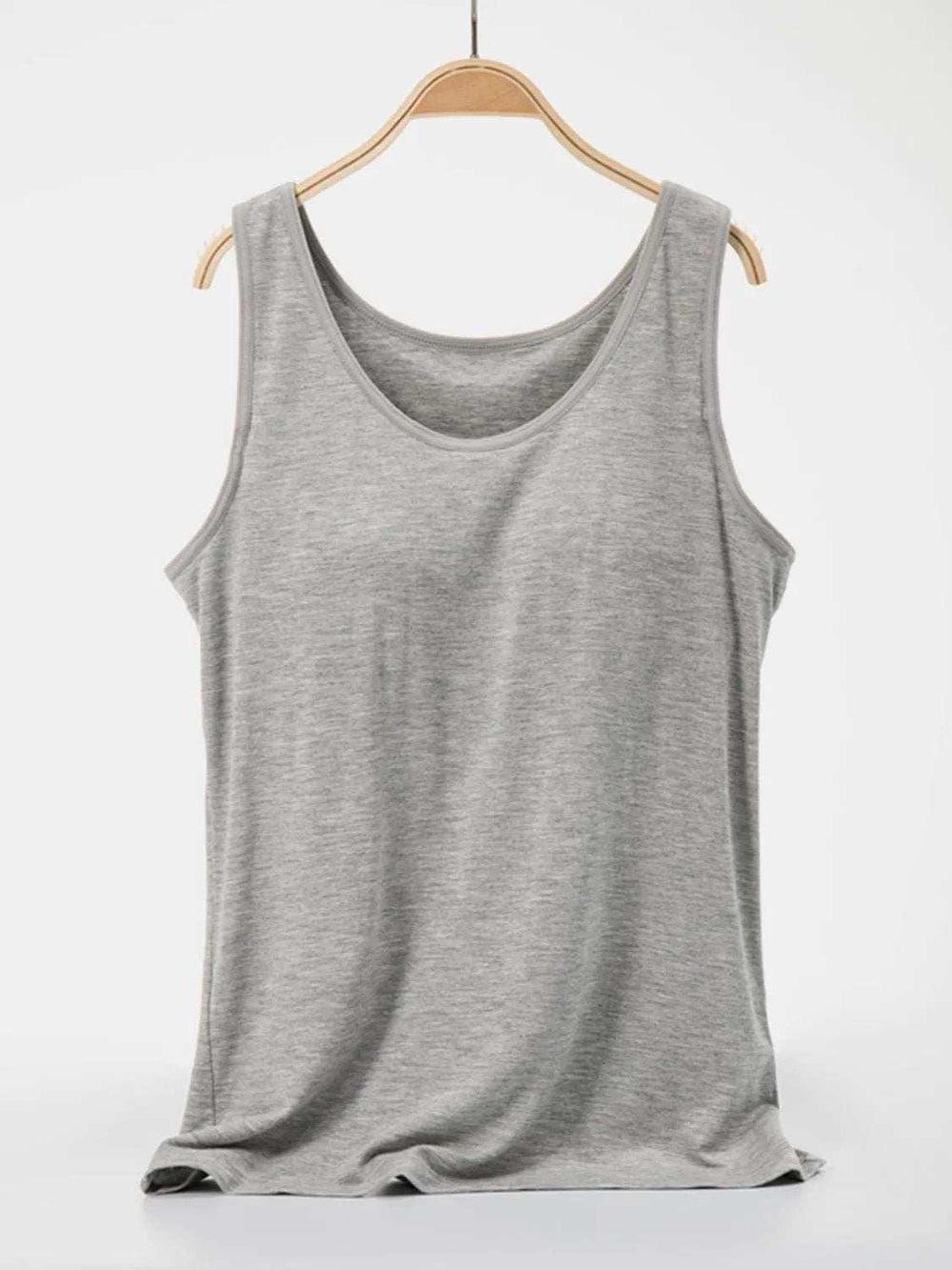 Scoop Neck Wide Strap Tank - Trendsi - Flyclothing LLC