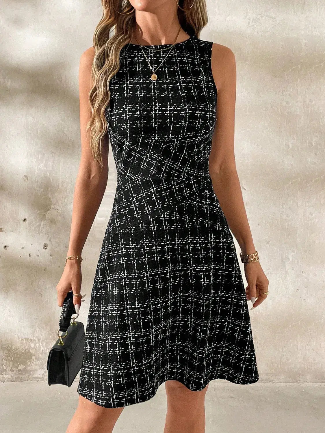 Round Neck Sleeveless Dress - Trendsi - Flyclothing LLC