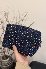 Floral Quilted Clutch with Plaid Lining - Trendsi
