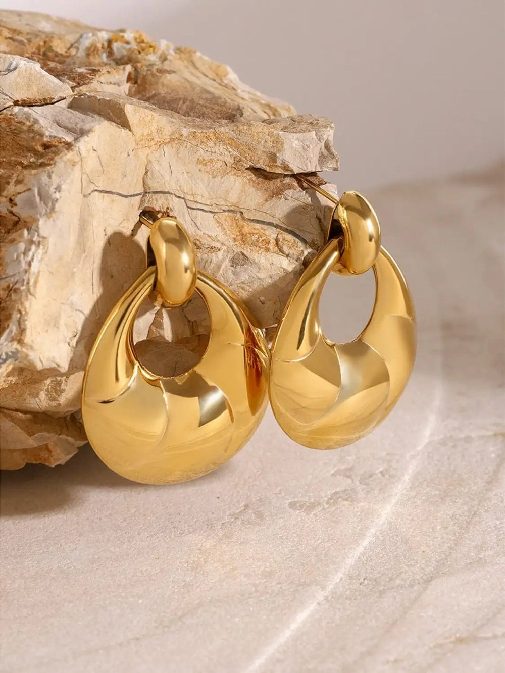 Stainless Steel Teardrop Shape Earrings - Trendsi