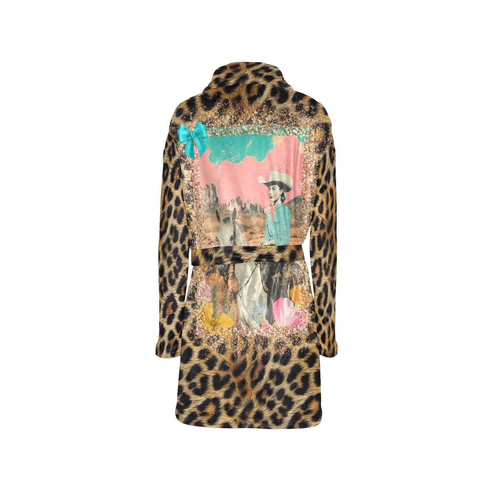 Baha Ranch Retro Pop Western Leopard Cowgirl Robe - Baha Ranch Western Wear - Flyclothing LLC