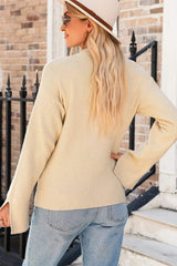 Textured Round Neck Long Sleeve Sweater - Trendsi - Flyclothing LLC