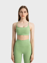 Millennia Crisscross Back Scoop Neck Active Cami with Detachable Chest Pads - Trendsi - Flyclothing LLC