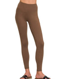 Zenana Microfiber Waistband Leggings - Trendsi