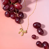 Stainless Steel Bow Pendant Necklace - Trendsi