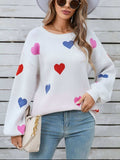 Angel Wings Heart Round Neck Long Sleeve Sweater - Trendsi - Flyclothing LLC