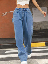 Wide Leg Jeans with Pockets - Trendsi - Flyclothing LLC