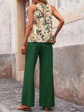 Printed Tank Top and Wide Leg Pants Set - Trendsi - Flyclothing LLC